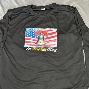 Patriotic  Let Freedom Ring Black Long Sleeve Tee